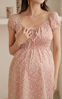 Dorothy Floral Nursing Dress in Red