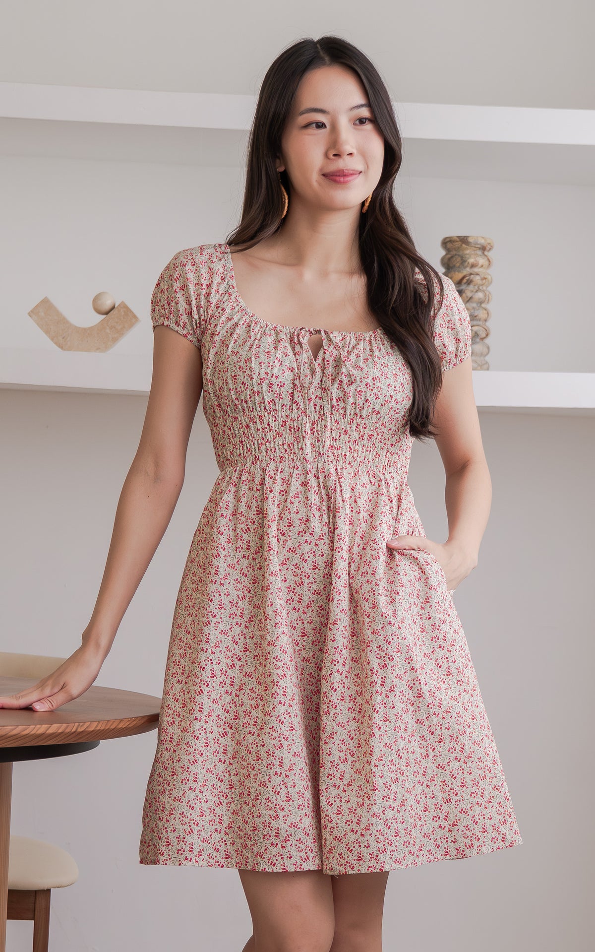 Dorothy Floral Nursing Dress in Red