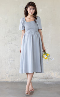 Eden Lines Nursing Dress in Muted Blue
