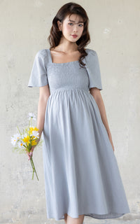 Eden Lines Nursing Dress in Muted Blue