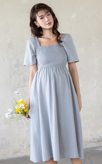 Eden Lines Nursing Dress in Muted Blue