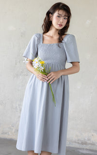 Eden Lines Nursing Dress in Muted Blue