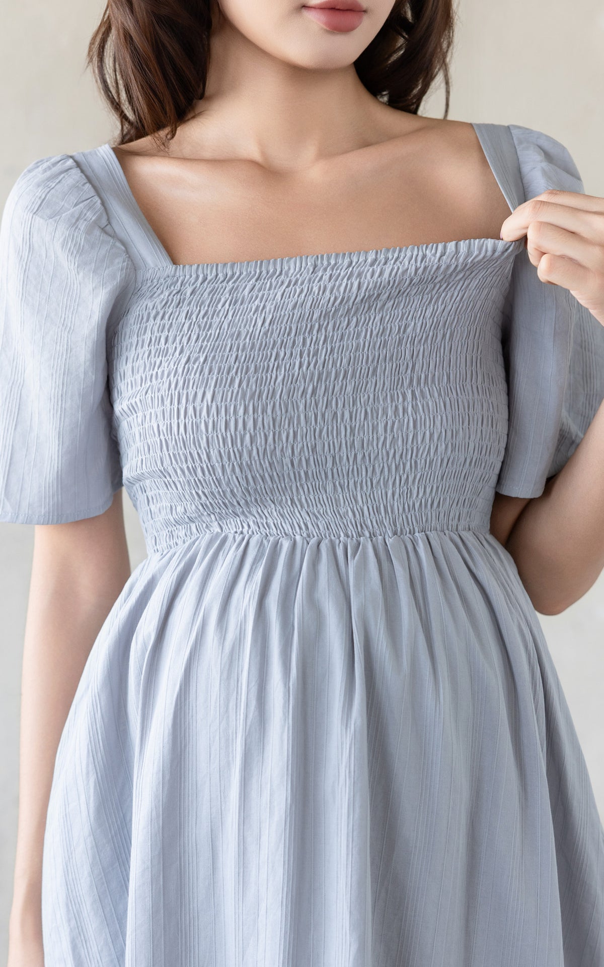 Eden Lines Nursing Dress in Muted Blue