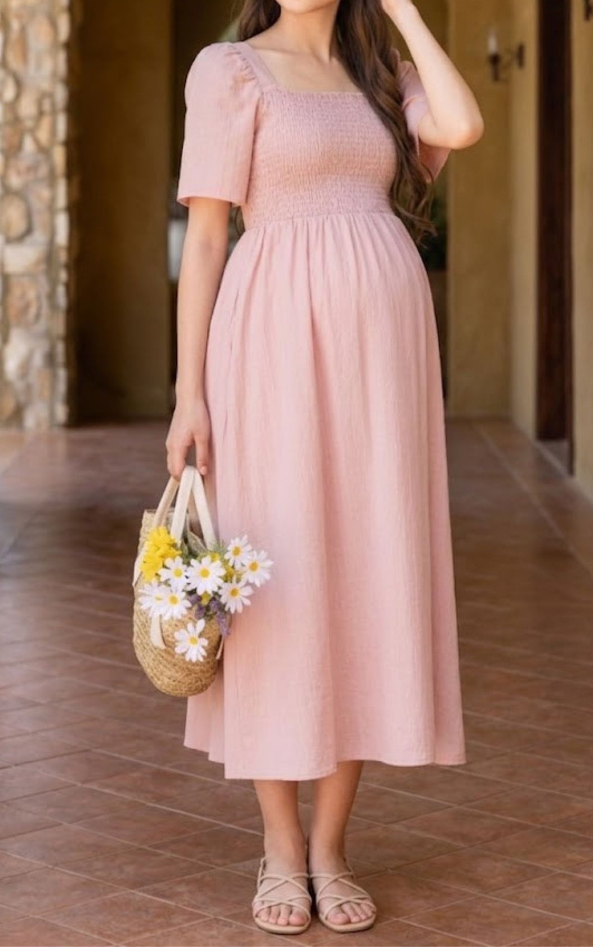 Eden Lines Nursing Dress in Pink