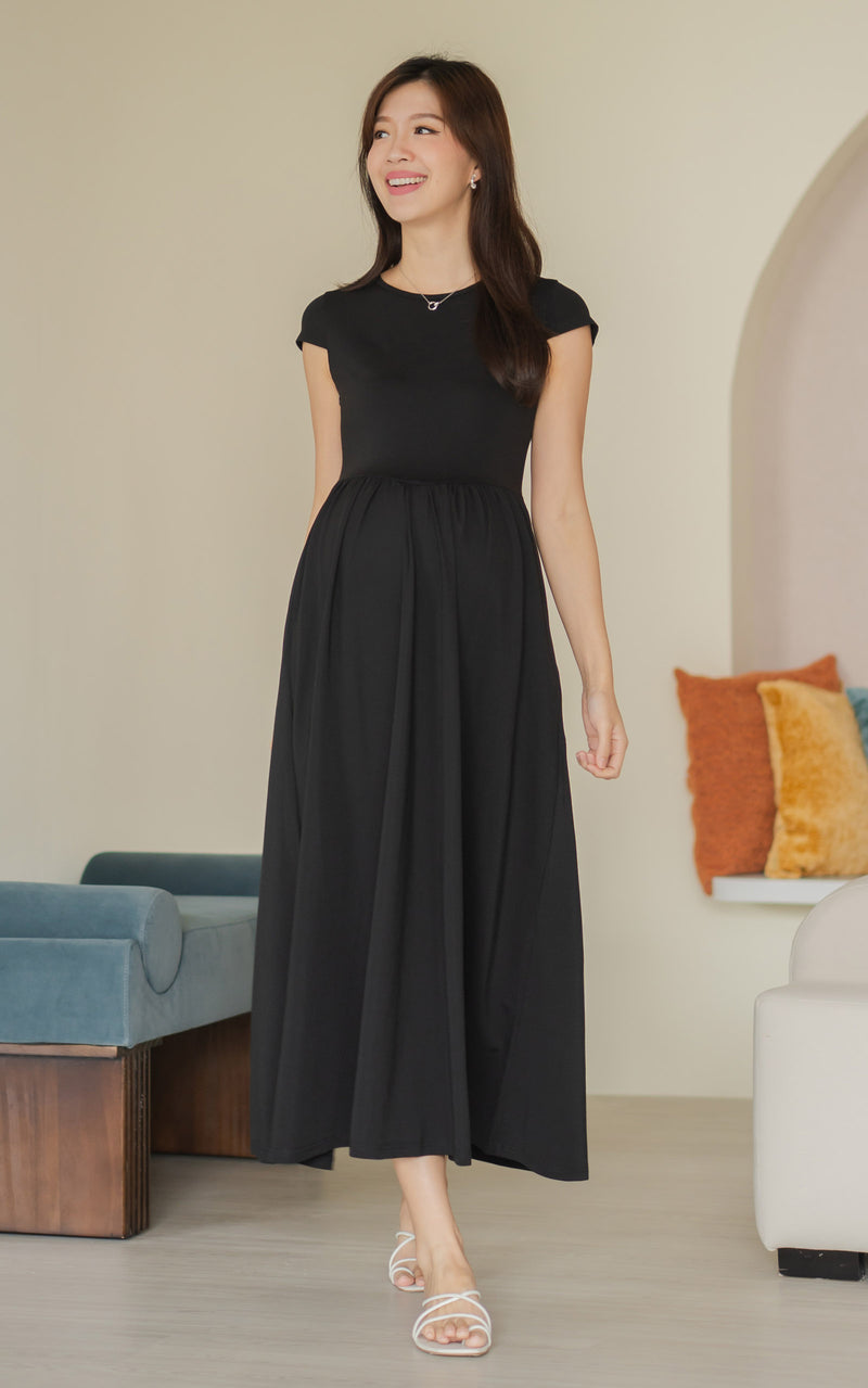 Elianna Nursing Dress in Black