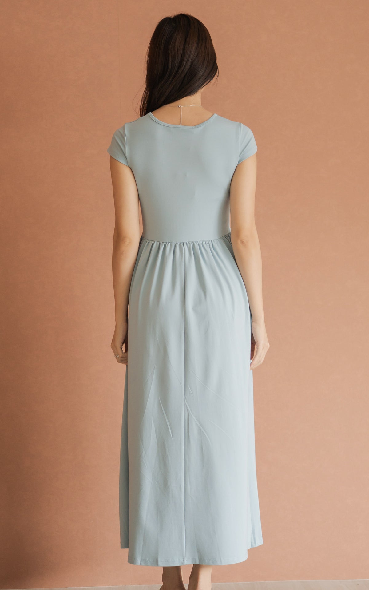 Elianna Nursing Dress in Sky Blue