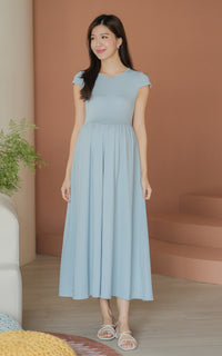 Elianna Nursing Dress in Sky Blue