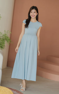 Elianna Nursing Dress in Sky Blue