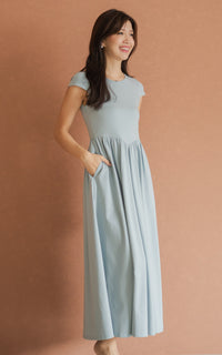 Elianna Nursing Dress in Sky Blue