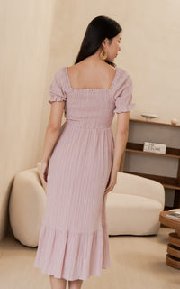 Elisa Textured Nursing Dress in Pink
