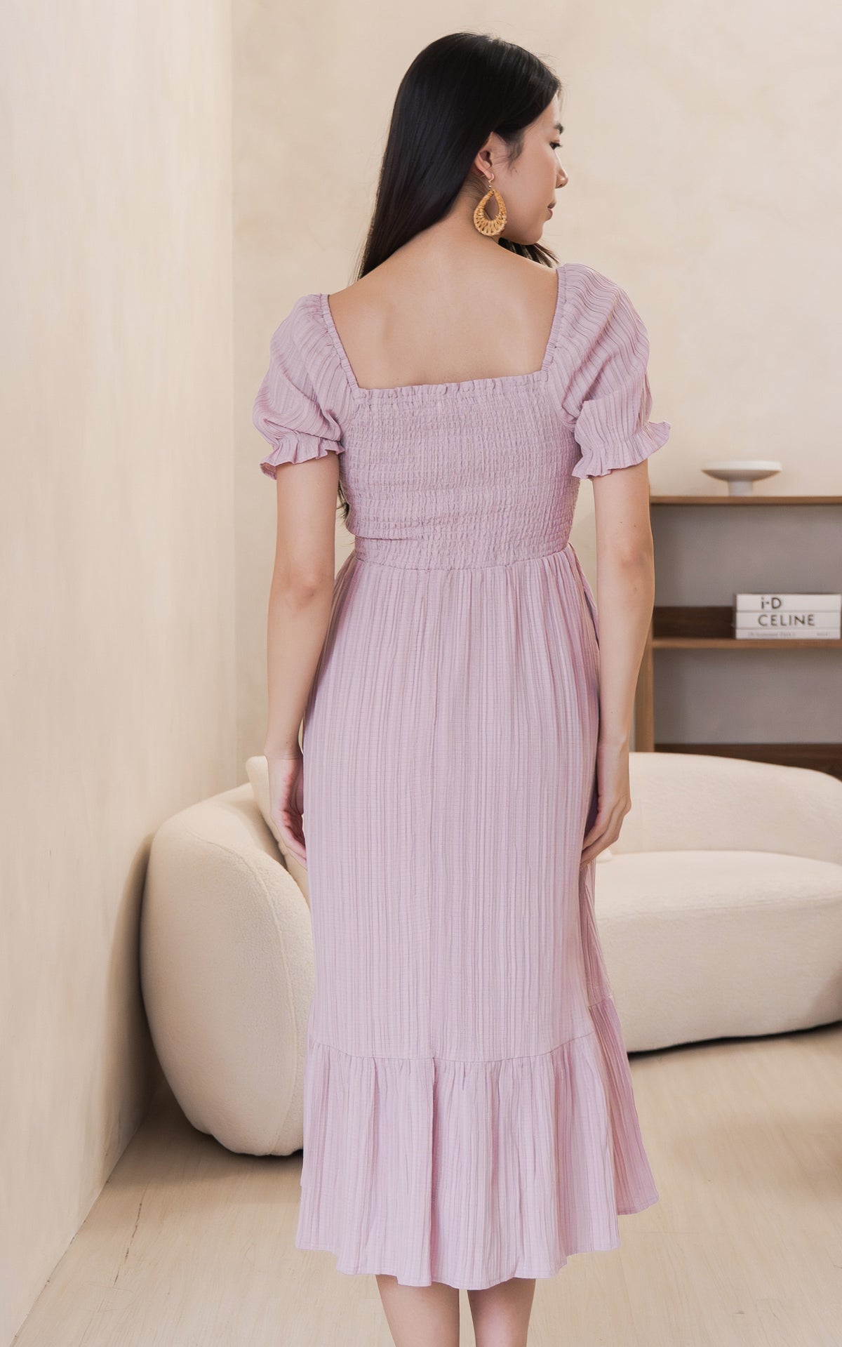 Elisa Textured Nursing Dress in Pink