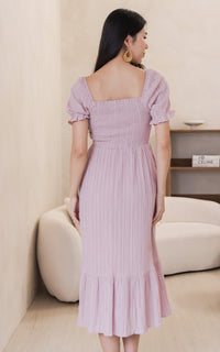 Elisa Textured Nursing Dress in Pink