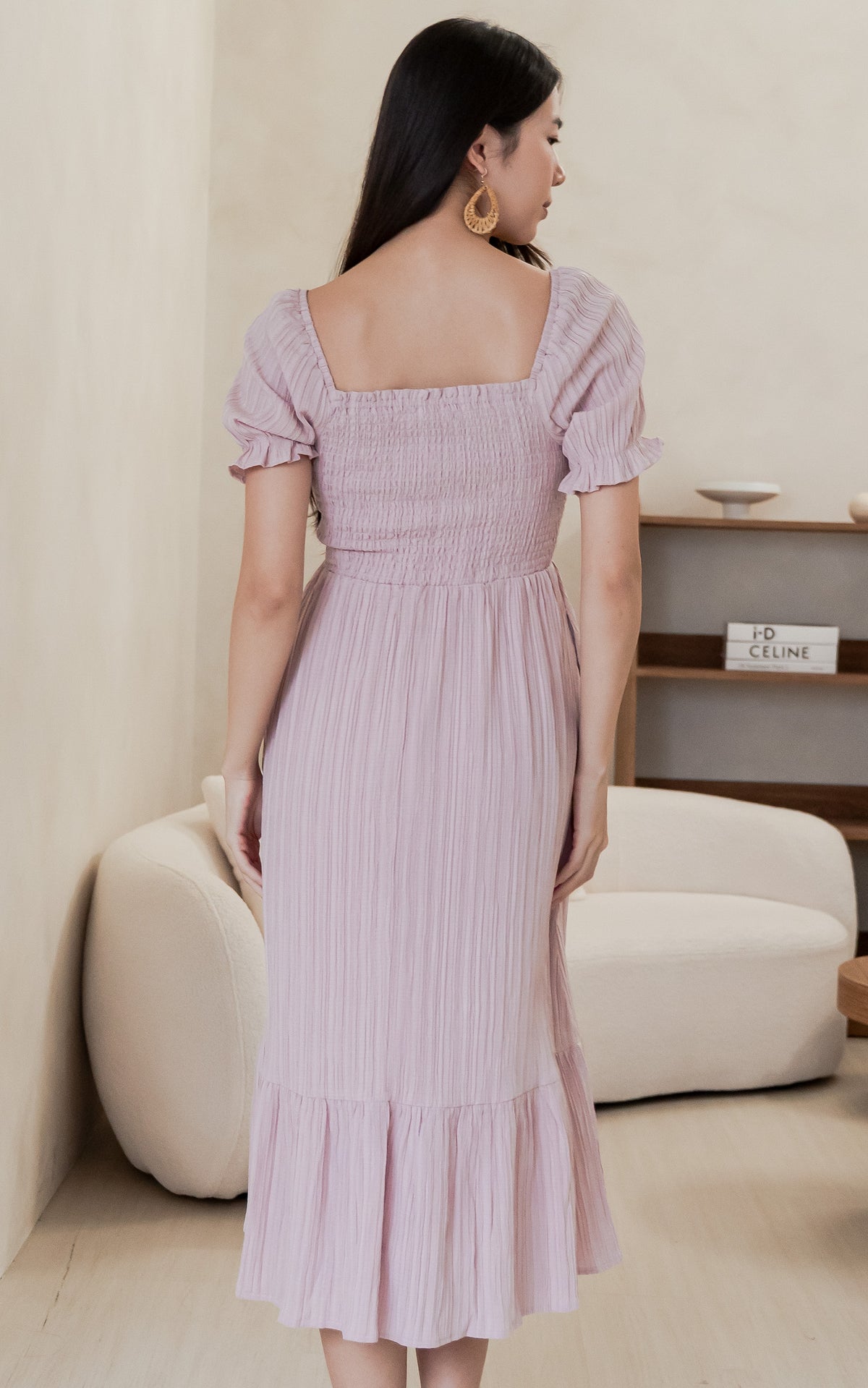 Elisa Textured Nursing Dress in Pink