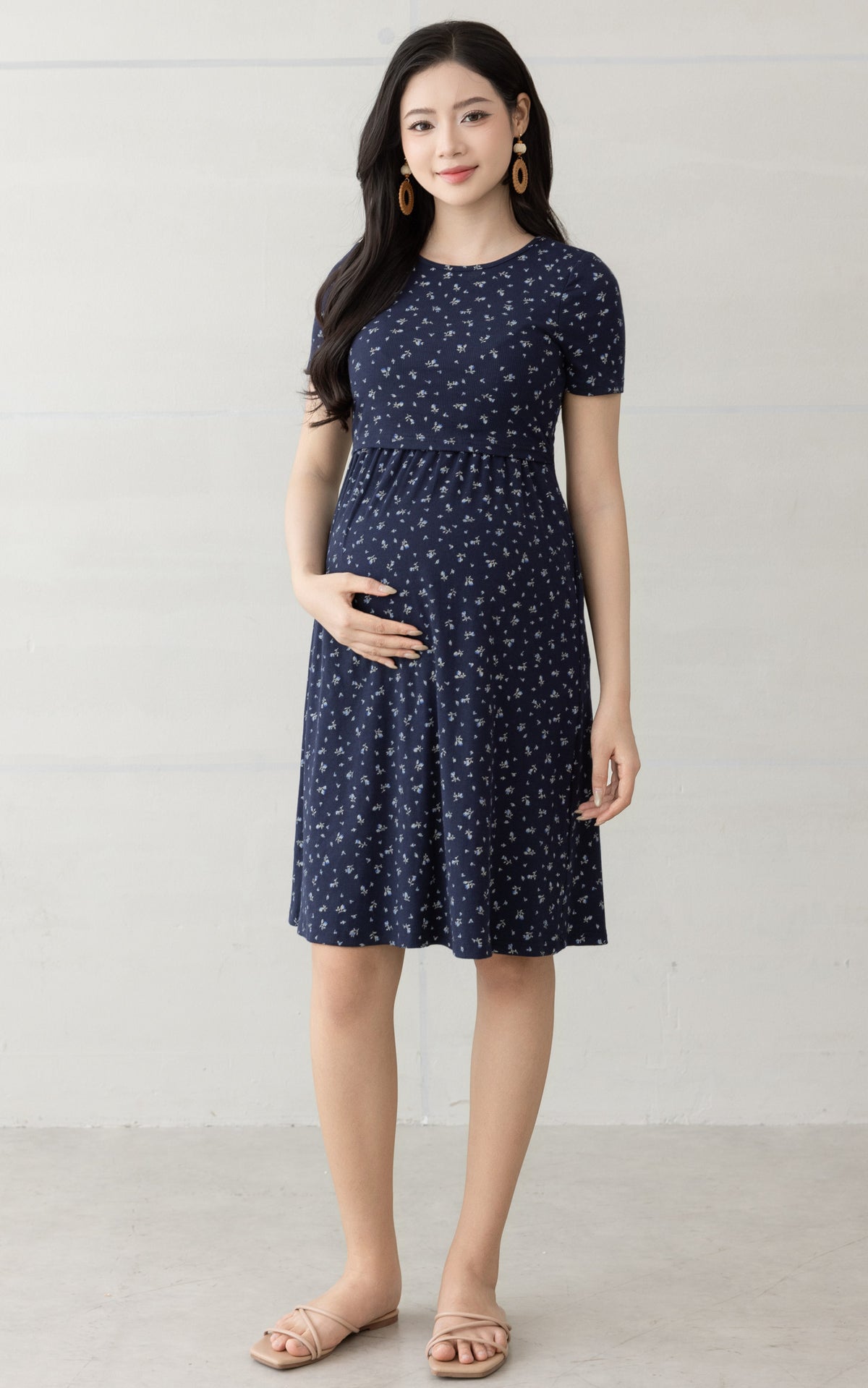 Elle Floral Knitted Nursing Dress