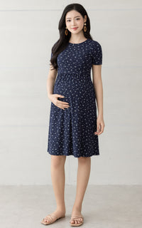 Elle Floral Knitted Nursing Dress