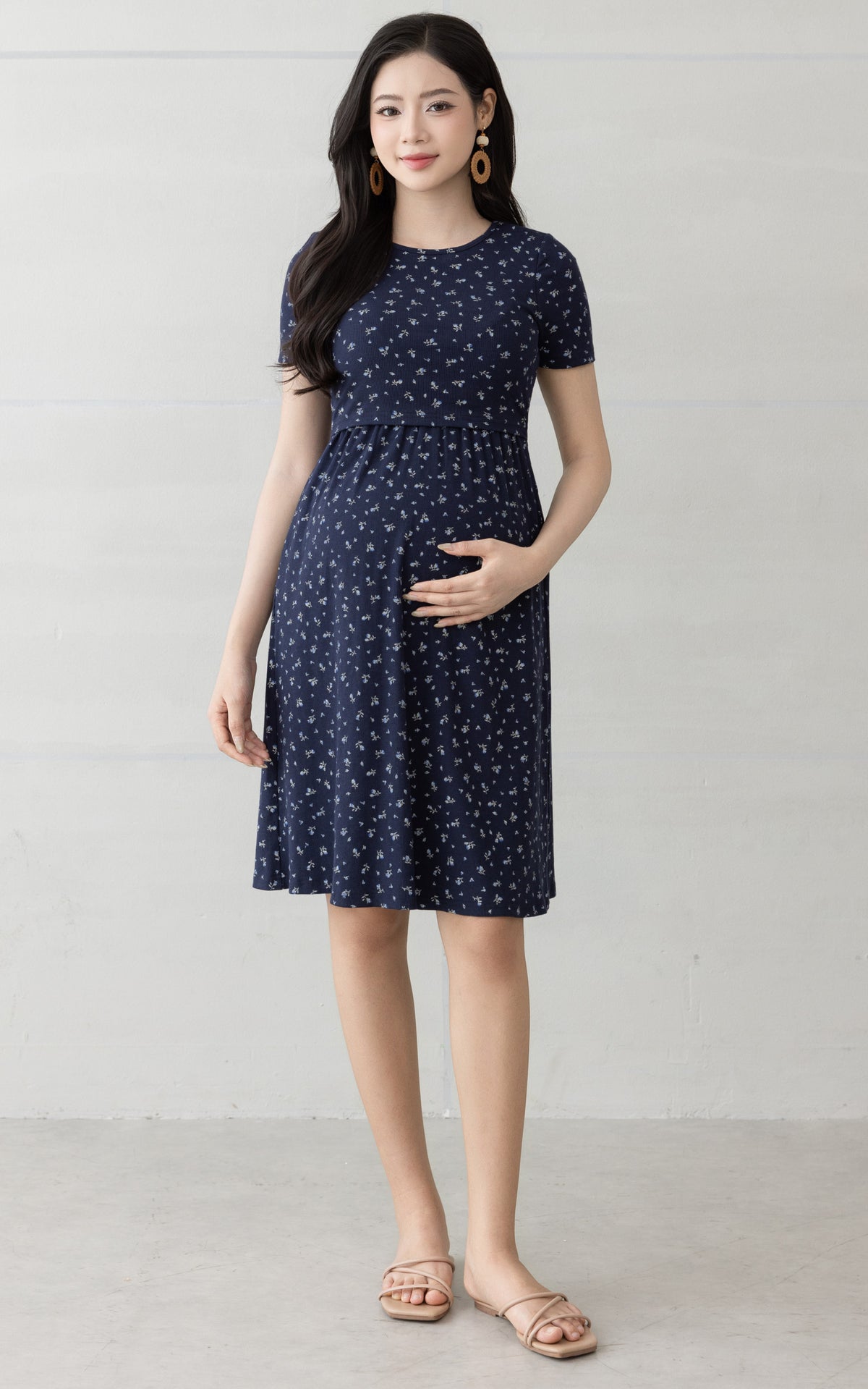 Elle Floral Knitted Nursing Dress
