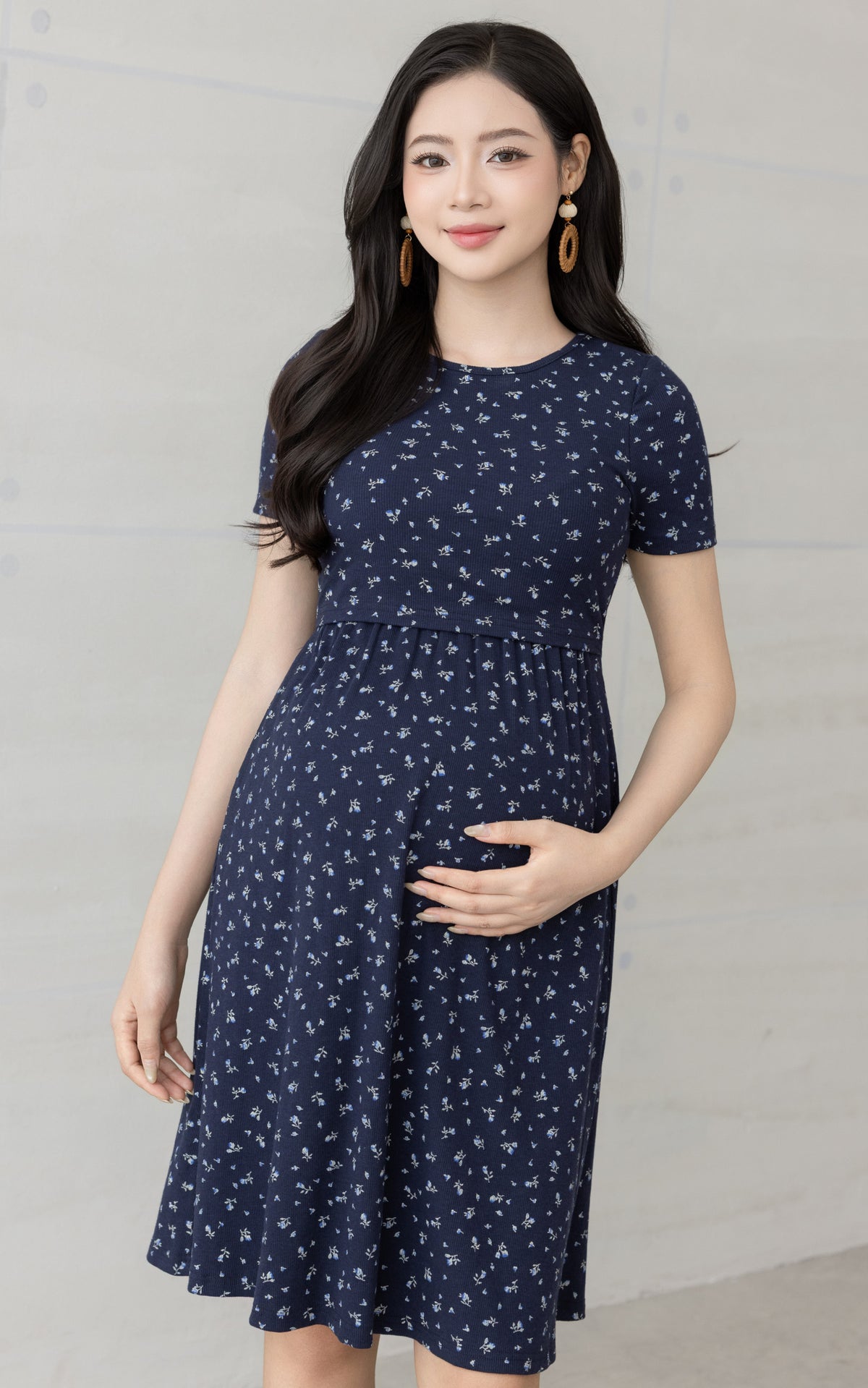 Elle Floral Knitted Nursing Dress