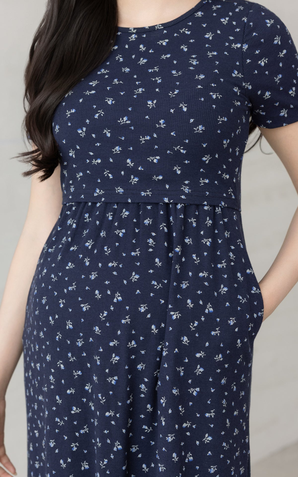 Elle Floral Knitted Nursing Dress