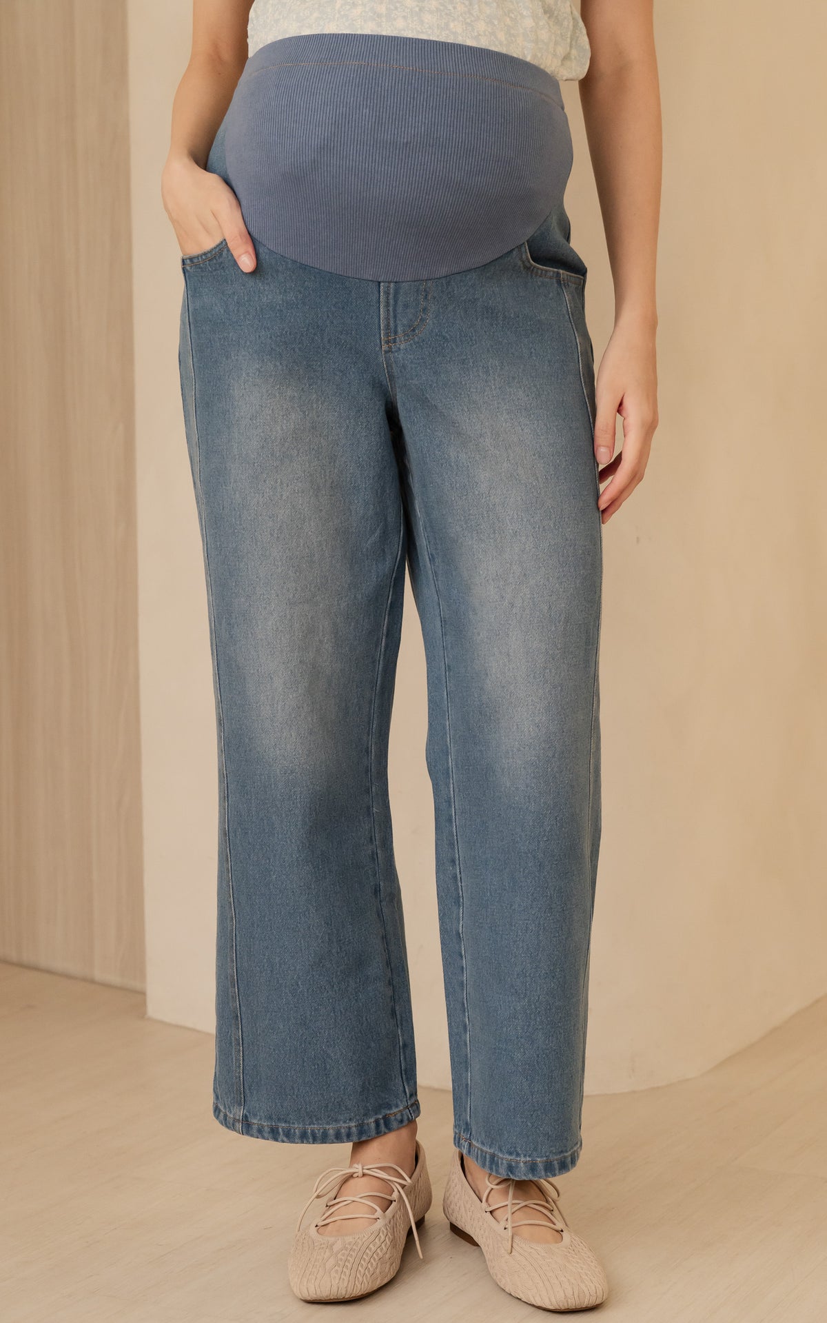 Emely Maternity Pant in Light Blue
