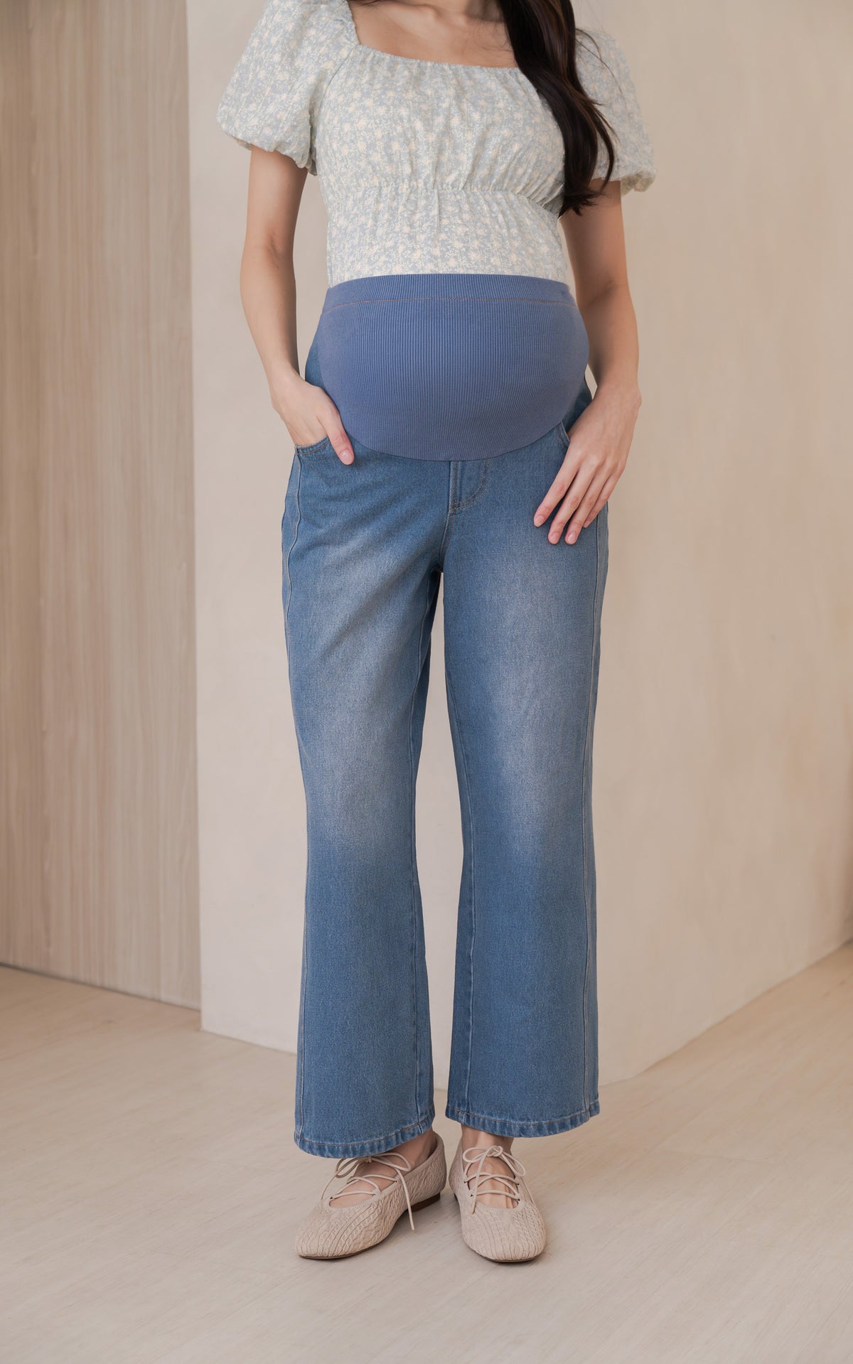 Emely Maternity Pant in Light Blue