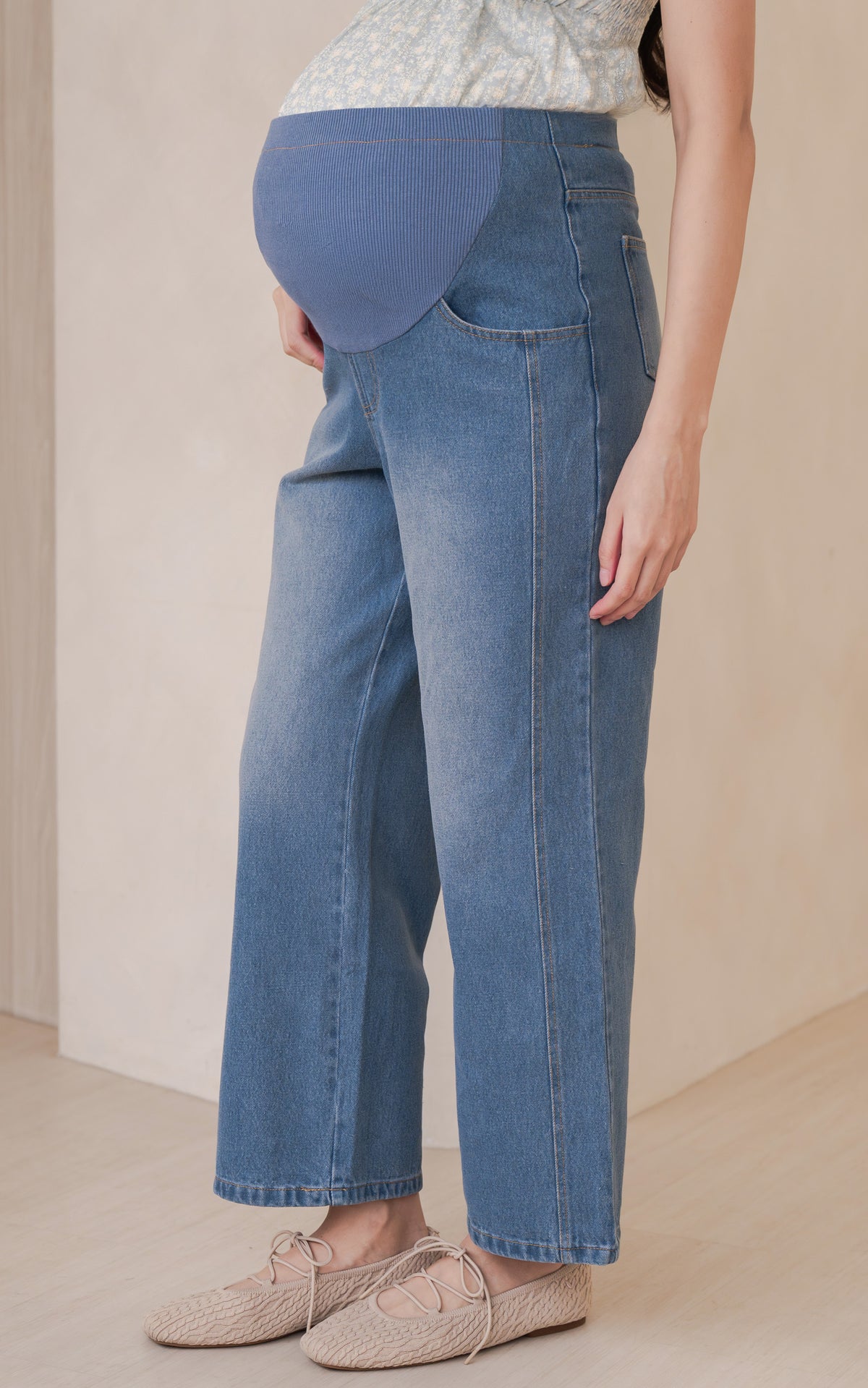 Emely Maternity Pant in Light Blue