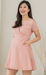 Emersyn Eyelet Nursing Dress in Pink