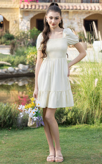 Frances Smocked Nursing Dress in Butter Yellow