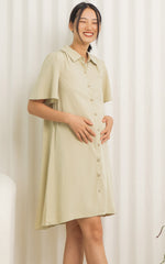 Gem Collar Nursing Dress in Dusty Yellow