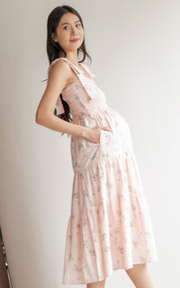 Hailey Floral Ribbon Dress in Pink