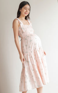 Hailey Floral Ribbon Dress in Pink