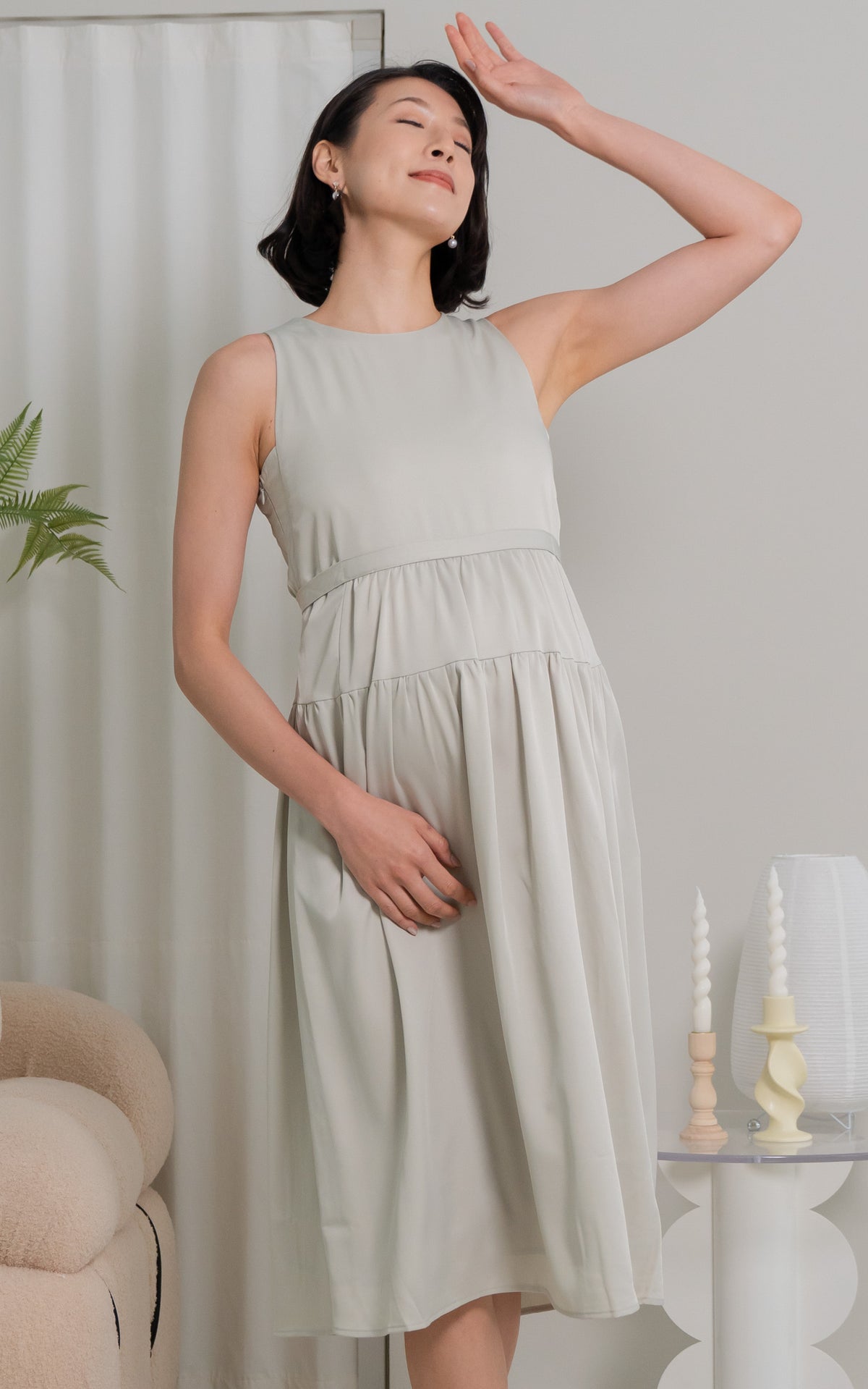 Hallie Nursing Dress in Lime