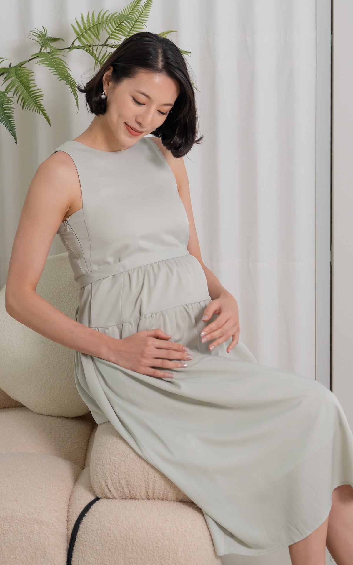 Hallie Nursing Dress in Lime