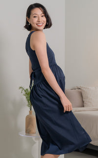 Hallie Nursing Dress in Navy