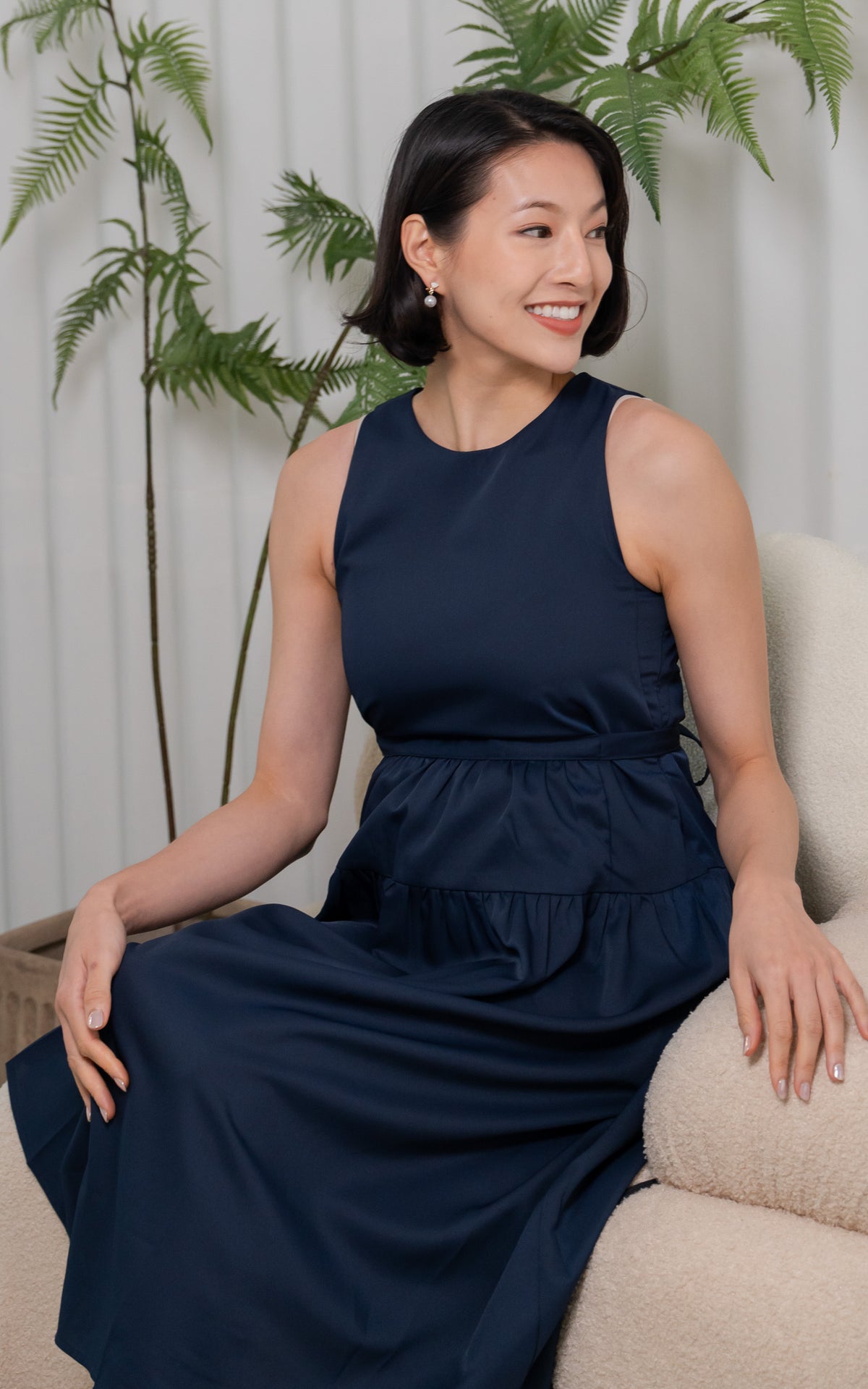 Hallie Nursing Dress in Navy