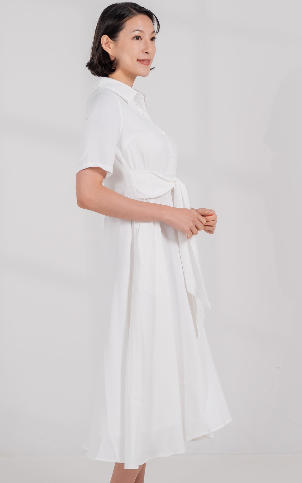 Harmony Nursing Shirtdress in Cream