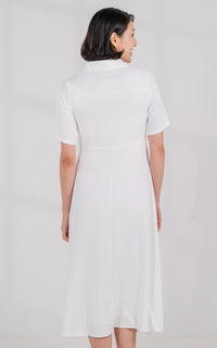 Harmony Nursing Shirtdress in Cream