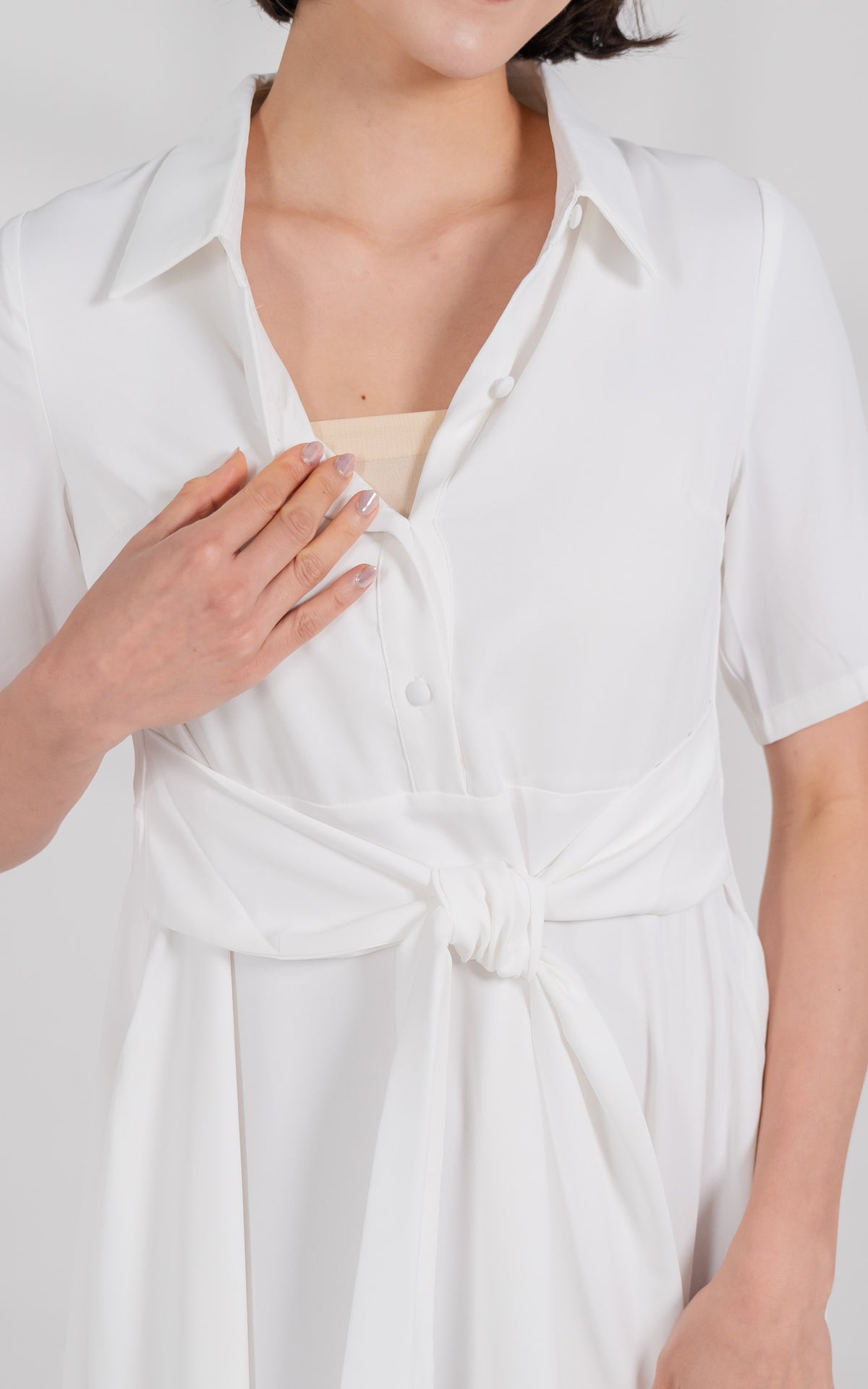 Harmony Nursing Shirtdress in Cream