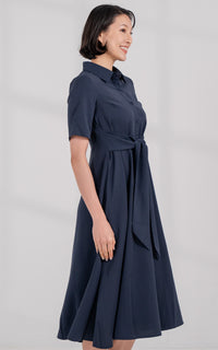 Harmony Nursing Shirtdress in Navy