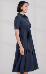 Harmony Nursing Shirtdress in Navy