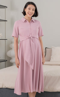 Harmony Nursing Shirtdress in Pink