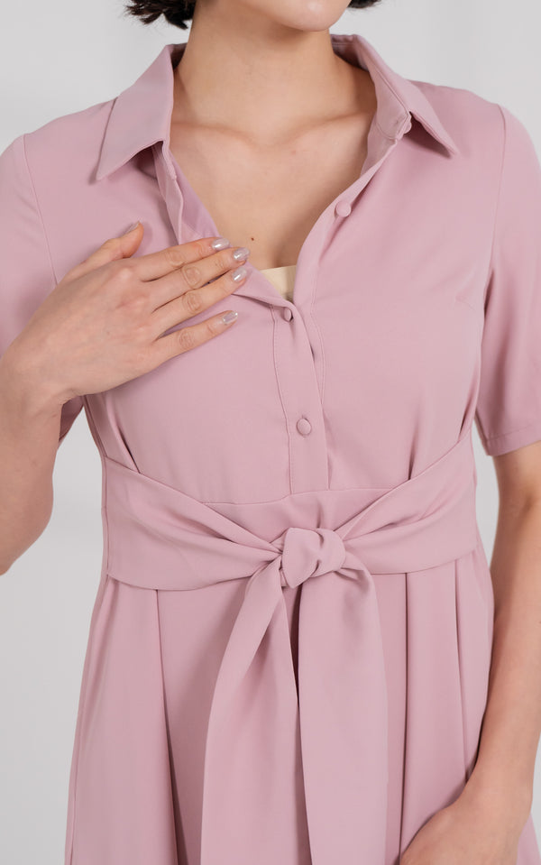 Harmony Nursing Shirtdress in Pink