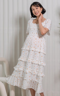 Haven Floral Nursing Dress in White