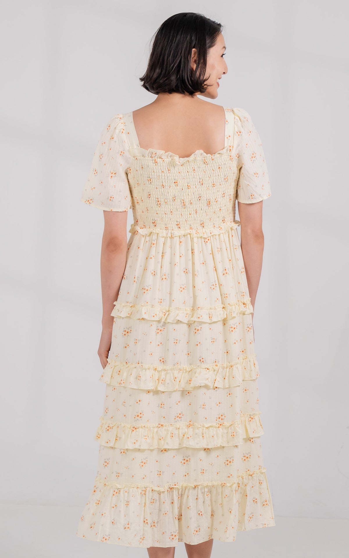 Haven Floral Nursing Dress in Yellow