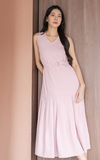 Hope Pleated Maxi Dress in Pink