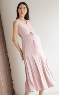 Hope Pleated Maxi Dress in Pink