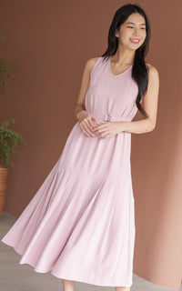 Hope Pleated Maxi Dress in Pink