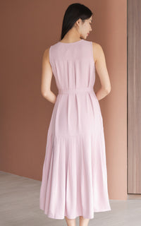 Hope Pleated Maxi Dress in Pink