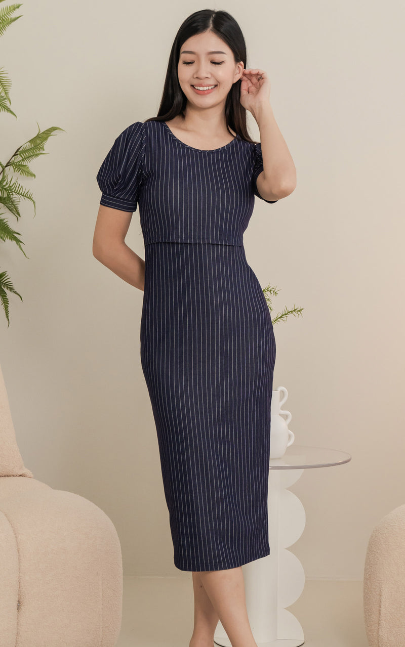 Alexa Pleated Wrapped Nursing Dress