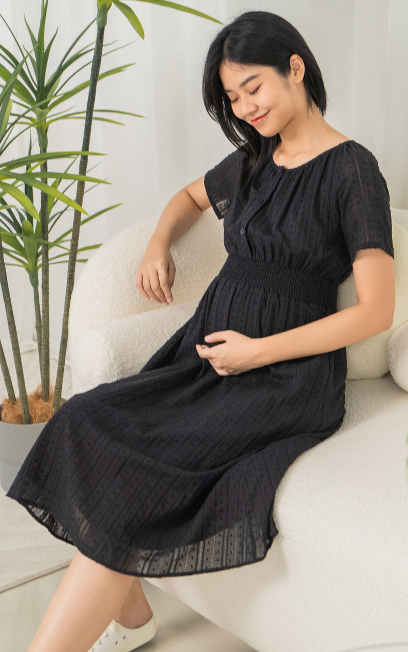 Valentina Nursing Dress in Black