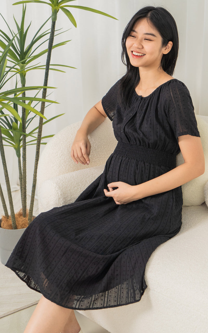 Valentina Nursing Dress in Black